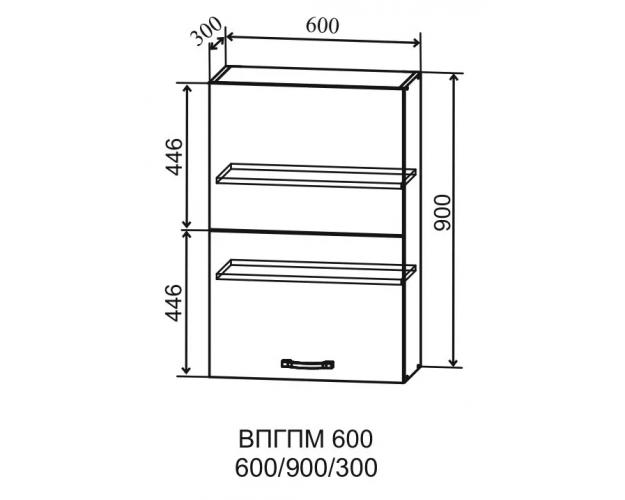 Ройс ВПГПМ 600 Шкаф верхний высокий Blum Aventos HF (Оливково-зеленый/корпус Серый)
