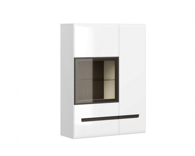 Витрина 2-ств. лев / прав Стокгольм белый / венге / белый глянец