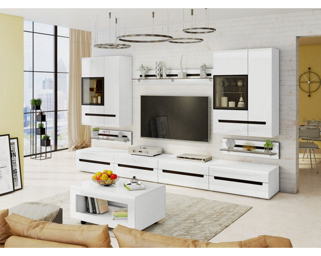 Журнальный стол Стокгольм белый / венге / белый глянец